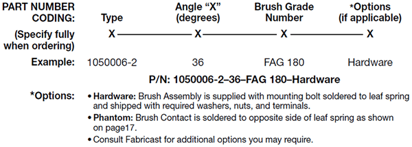 Carbon Brush Size Chart