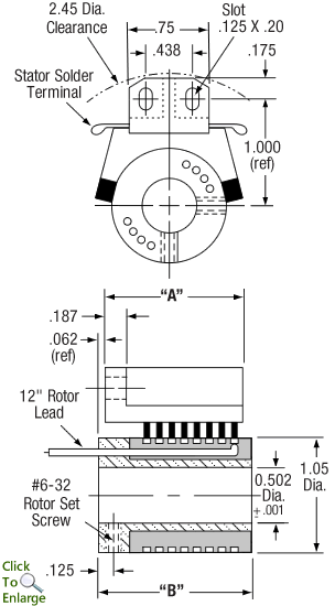 Separate Rotor and Brush Block Slip Rings 0.50 inch bore 