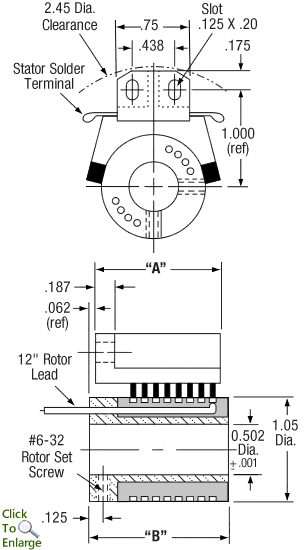 Separate Rotor & Brush Block Assembly Slip Ring .50 inch bore